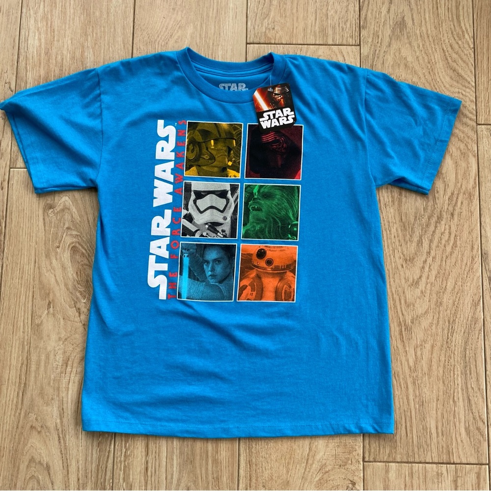 Star Wars Boys The Force Awakens Short Sleeve NWT Shirt Sz L 10/12